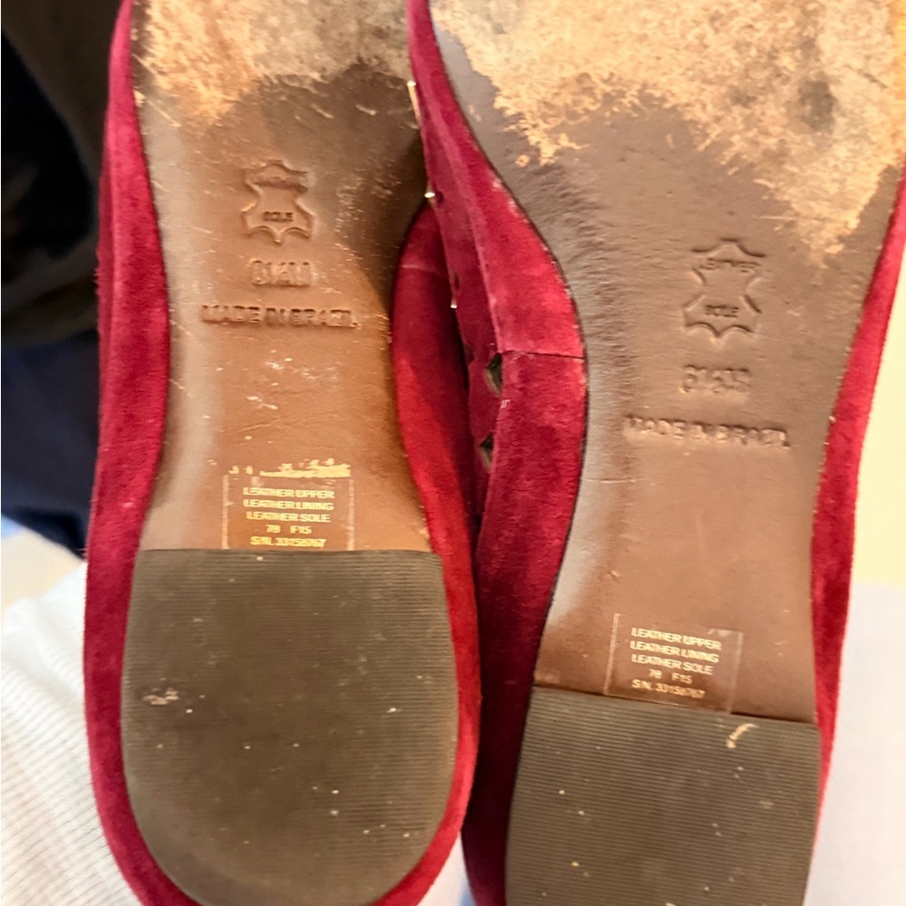 Tory Burch Red Flats with Gold Studs - Picture 4 of 6